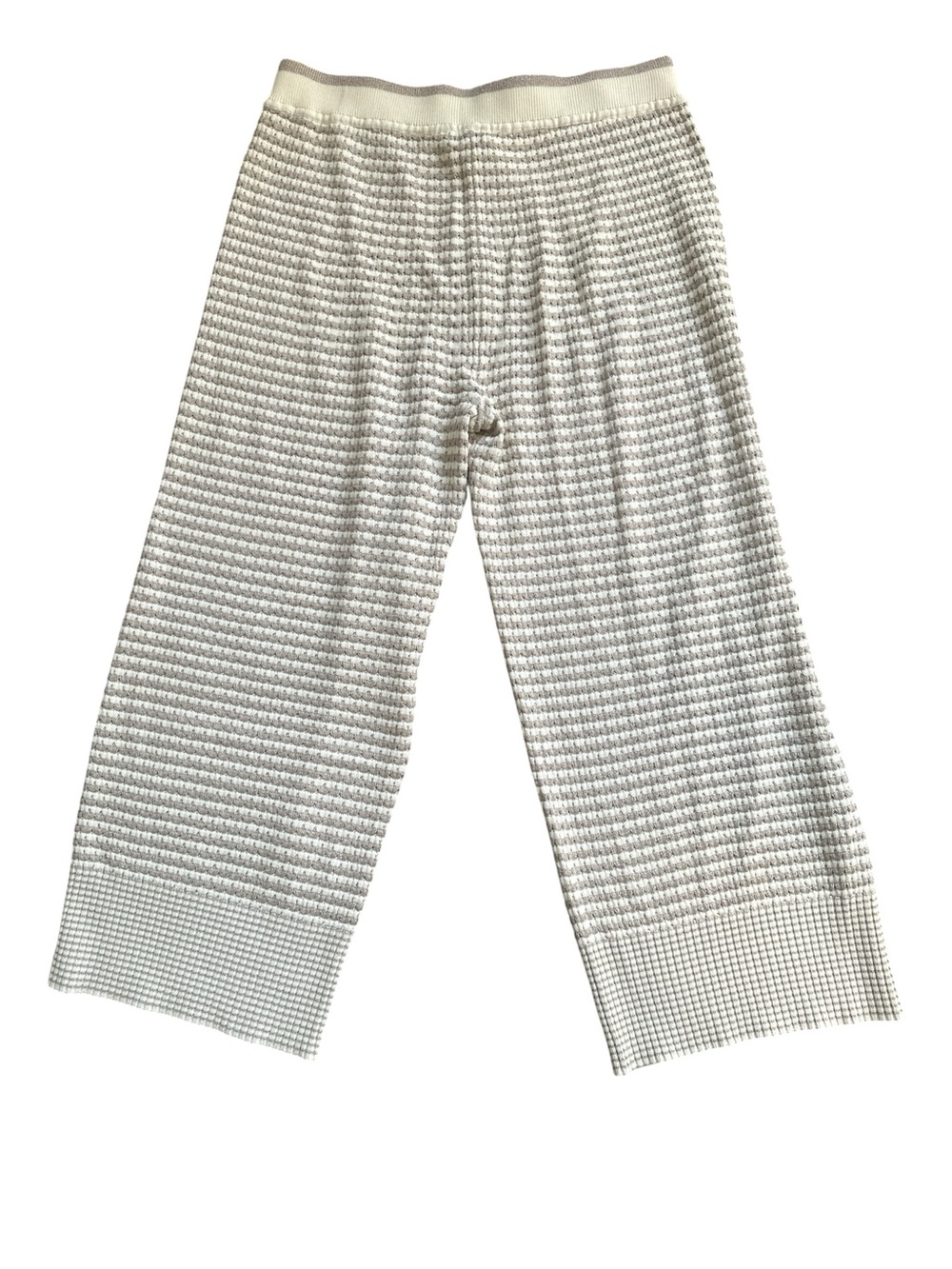 Ramy Brook Pants XL Cher Sandstone Beige White Wide Leg Cotton Stretch NWT $395 - Picture 7 of 12